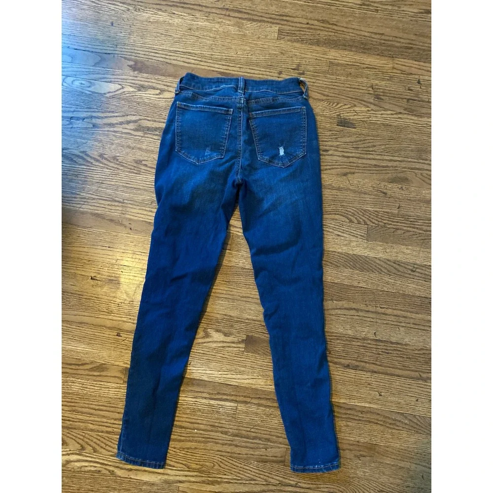 SO‎ High Rise Curvy Jegging Dark Wash Distressed Ripped Skinny Jeans Womens 5/27